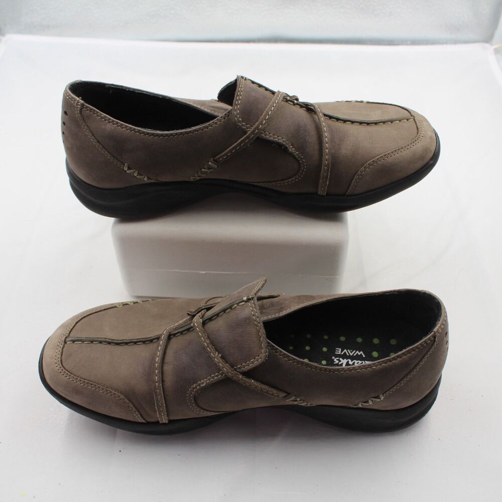 Clarks Wave Walk 6.5M Womens Comfort Orthopedic Slip On Loafer Shoes Taupe Brown